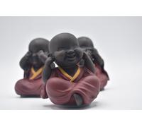 Piccoli Buddha "Non Vedo, Non Sento, Non Parlo" (Stampa 3D & Dipinto a Mano)