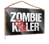 Piccoli cartelli per la decorazione della casa Zombie Slayer: The Ultimate Guide, cartello in legno con citazione divertente per la famiglia (20 x 30 cm)