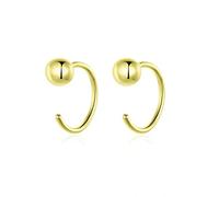 Piccoli cerchi for le donne color oro in argento sterling 925, piccoli orecchini a cerchio, gioielli femminili alla moda(Sce782b)