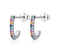 Piccoli colori dell'arcobaleno zirconia Orecchini a perno di piccolo orecchini per donne gioielli squisiti