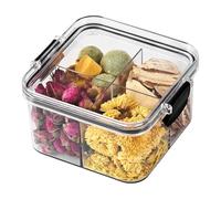 Piccoli contenitori ermetici PET 4 scomparti trasparente alimento | 460ml Cucina Contenitori Per Il Tè Fiore Secco Snack Condimento Cucina PET Dispensa Cabinet Counter