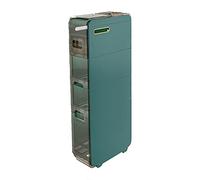 Piccoli contenitori impilabili da bagno per spazi ristretti sopra il WC, ad angolo, perfetti per massimizzare lo spazio, colore verde, quattro piani