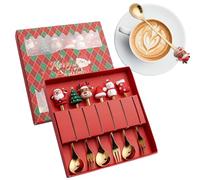 Piccoli Cucchiai Da Dessert 1 Set - Posate Festive In Acciaio Inossidabile, Forchette Natalizie Per Casa, Feste Di Natale, Gelati, Frutta, Tè E Torte, Decorazioni Da Tavola Di Alta Qualità