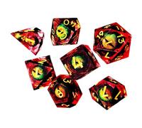 Piccoli dadi poliedrici - Dadi Micrro Miniatura | Set di dadi colorati DND | Gioco di ruolo Dadi a colori liquidi | Dadi poliedrici di colore brillante | Set di dadi piccoli