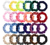 Piccoli elastici per capelli Funtopia in velluto, 24 pezzi, elastici colorati per capelli spessi e sottili, mini elastici per coda di cavallo e f