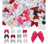 Piccoli fiocchi, 300 pezzi, 2,5 × 2,5 cm, mini fiocco, colori misti, piccoli fiocchi di raso prefabbricati, di alta qualità, per fai da te, regalo, cucito, matrimonio, decorazione di Halloween