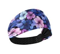 Piccoli fiori blu scuro rosa viola fascia antiscivolo per le donne moda bande elastiche sudore per Yoga Ciclismo escursionismo cintas para el cabello