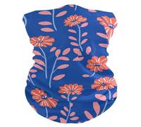 Piccoli fiori di corallo sfondo blu per tempo caldo/freddo, scaldacollo da uomo, maschera elastica rinfrescante per lavoro, caccia, snowboard
