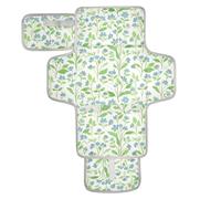 Piccoli fiori rampicanti blu e verdi riutilizzabili per bambini con tasca in tessuto fasciatoio fasciatoio da viaggio per mamme, papà cambiadores de pa?ales para Bebes
