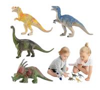 Piccoli giocattoli di dinosauro, giocattoli di dinosauro per bambini,4x modelli di dinosauri assortiti - Figure animali realistiche, miniature da collezione, riempitivo di uova di Pasqua per favori di
