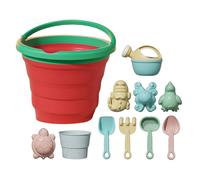 Piccoli giocattoli di sabbia - pale di sabbia set, secchio di frutta pieghevole | Strumenti di scavo per il gioco all'aperto, accessori da spiaggia e piscina, costruzione in plastica resistente, legge