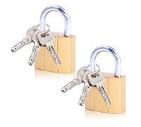 Piccoli lucchetti con chiavi, 2 lucchetti per armadietto, in ottone massiccio, 32 mm, mini lucchetto per esterni, per palestra, armadietto, valigia, bagagli da viaggio