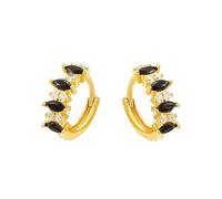 Piccoli orecchini a cerchio con zircone nero per le donne gioielli piercing cerchio rotondo, A