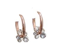 Piccoli orecchini a cerchio Huggie 1,4 cm da donna, cerchi in argento Dainty con ciondoli con trifoglio di cristallo, eleganti gioielli estetici minimalisti per la festa di compleanno anniversario