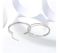 Piccoli orecchini a cerchio, in argento Sterling S925, 30, 40, 50 mm, per donna anniversario gioielli, 50 mm, Argento sterling, Nessuna pietra preziosa