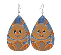 Piccoli orecchini a forma di coniglietto bianco, orecchini in pelle da donna, adatti per feste e uso quotidiano