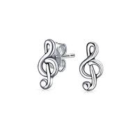 Piccoli Orecchini A Forma Di Nota Di Violino In Argento Sterling .925 Per Studentesse Di Musica Delicate E Insegnanti Di Musica