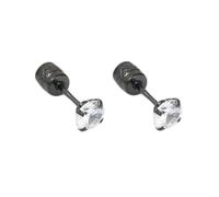 Piccoli orecchini da donna, in acciaio inossidabile, orecchini a perno da donna, in argento, 2/8 mm, rotondi con zirconia cubica, per la festa del papà lesbica, gioielli eleganti, 4 mm, Acciaio