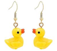 Piccoli Orecchini di Anatra Gialla, Carini Orecchini Pendenti con Anatra Acrilico Pendenti Personalizzati Stile Cartone Animato Divertenti Accessori a forma di Papera per Ragazze Donne
