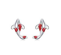 Piccoli orecchini di pesce semplici di corrispondenza di colore semplice delicato Shinning orecchino Pin Jewelry, Argento sterling