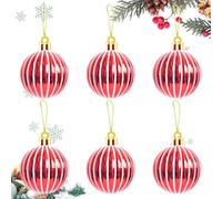Piccoli ornamenti natalizi, palline da 6 pezzi per decorazioni per le vacanze | Baubles decorative a prova di franca con colore brillante per matrimoni invernali per la festa della famiglia, 2.36x2,36