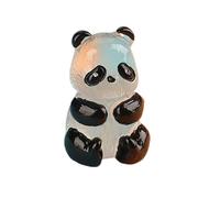 Piccoli panda in resina glitterata, figure di animali che si illuminano al buio, squisite figurine di panda in resina per familiari, amici, colleghi
