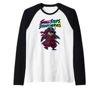 Piccoli Passi Nervi Saldi Samurai Pinguino Giappone Fan Maglia con Maniche Raglan