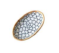 Piccoli piatti piani in ceramica piatto di frutta per la famiglia soggiorno tè pomeridiano piatto snack piatto per alimenti piatto da cucina (bianco 20 x 11,5 x 2,5 cm)