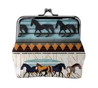 Piccoli portafogli da donna, con motivo a righe di cavallo, portafogli da donna, portamonete da donna, piccolo portafoglio da donna, piccola borsa per il trucco per borsa, Nero , Taglia unica,