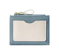 Piccoli portafogli da donna in pelle sottile, porta carte di credito, portamonete con portachiavi, portafoglio per telefono adesivo (blu, taglia unica)