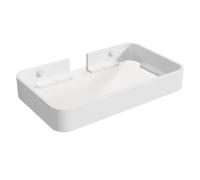 Piccoli ripiani da bagno in vetro, nero opaco, mini mensola portaoggetti da parete, montaggio a parete (vetro trasparente, 20 cm), 1 pezzo (bianco, 20 cm)