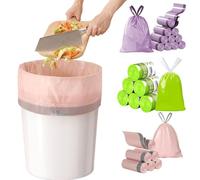 Piccoli sacchetti per la spazzatura con coulisse, 100 pezzi, 3 litri, a prova di perdite, resistenti agli strappi, inodore, mini sacchetti della spazzatura per bagno, camera da letto, ufficio, cucina