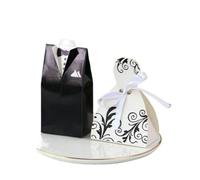 Piccoli sacchetti regalo, Sacchetti regalo piccoli Scatole for bomboniere da matrimonio for caramelle fai-da-te 25 o 50 pezzi con nastro for la sposa e lo sposo(Style 3,25pc)