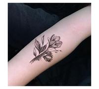 Piccoli tatuaggi temporanei a base di erbe floreali semipermanenti, lavabili, antiriflesso per il braccio e la clavicola. Lunga durata 2 settimane. Tatuaggi finti