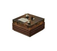 Piccoli tavolini per camera da letto, 75 × 75 × 40 cm, moderno tavolo centrale in stile country, tavolino da caffè in pietra sinterizzata, adatto per sale di ricevimento, bar, soggiorno, tavolino da