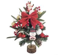 Piccolo albero di Natale da scrivania con kit di materiale fai da te confezionato, progettato per decorazioni personalizzabili per feste ed eventi su tavoli (B)