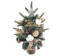 Piccolo albero di Natale da scrivania da 45 cm, con confezione in materiale fai da te, progettato per decorazioni personalizzate in spazi limitati, inclusi ripiani e piani del tavolo (A)
