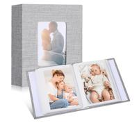 Piccolo album fotografico da 15,2 x 10,2 cm, 100 tasche, 1 pezzo, con copertina rigida, con finestra frontale, album fotografico portatile per famiglia, matrimonio, anniversario, viaggio, bambino