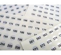 Piccolo Argento 13mm Rotondo Consecutivo Sequenziale Numero Etichette Adesivi