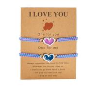 Piccolo Argento Gioielli Bracciali Handmade Love Heart Coppia Relationship Perizoma Rope Bracciali Nero Rosso Woven Perizoma Pinky Promessa Anniversary Valentine's Braccialetto Elastico Classico