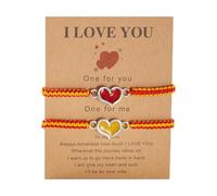 Piccolo Argento Gioielli Bracciali Handmade Love Heart Coppia Relationship Perizoma Rope Bracciali Nero Rosso Woven Perizoma Pinky Promessa Anniversary Valentine's Braccialetto Elastico Classico