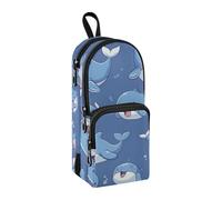 Piccolo astuccio carino a forma di balena, grande capacità, con scomparto per studenti, a forma di borsa per la scuola, organizer per matite, pennarelli, per scuola, ufficio, lavoro, Piccola balena
