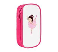 Piccolo astuccio con ballerina che balla con stampa di una ragazza che balla, pratico astuccio multi-scomparto per ufficio, viaggi, scuola, arte e forniture quotidiane, rosa, Taglia unica, Con tasca