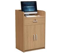 Piccolo banco reception ispessito con cassetti bloccabili per banco cassa al dettaglio, moderno bancone anteriore per negozio, salone di bellezza, podio aula