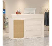 Piccolo banco reception moderno con bancone, elegante stazione di cassa per un servizio clienti efficiente, reception in piedi per uso ufficio e negozio (B 100)