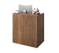 Piccolo banco reception, tavolo reception moderno, con cassetto chiudibile a chiave e armadio con anta, for salone, negozio, hotel, ufficio(Bruin,60cm)