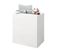 Piccolo banco reception, tavolo reception moderno, con cassetto chiudibile a chiave e armadio con anta, for salone, negozio, hotel, ufficio(White,60cm)