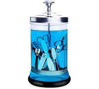 Piccolo barattolo disinfettante in vetro per barbieri e saloni, sterilizzatore professionale per barbiere e strumenti per unghie, 595,3 g