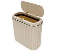 Piccolo Bidone della Spazzatura Sottile con Coperchio Pop-up Cestino per Rifiuti per il Controllo degli Odori per Bagno Ufficio Compatto 12,2x5,9x12,2 Pollici