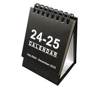 Piccolo calendario da scrivania 2024-2025, calendario da tavolo in piedi da luglio 2024 a dicembre 2025, calendario mensile da tavolo con anello in metallo a doppio filo, per casa e scuola